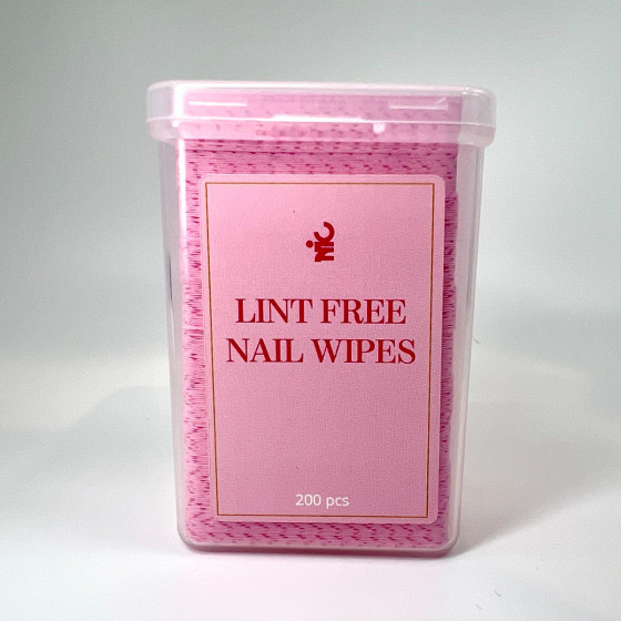 NIC Lint Free Nail Wipes 200 pcs Pink